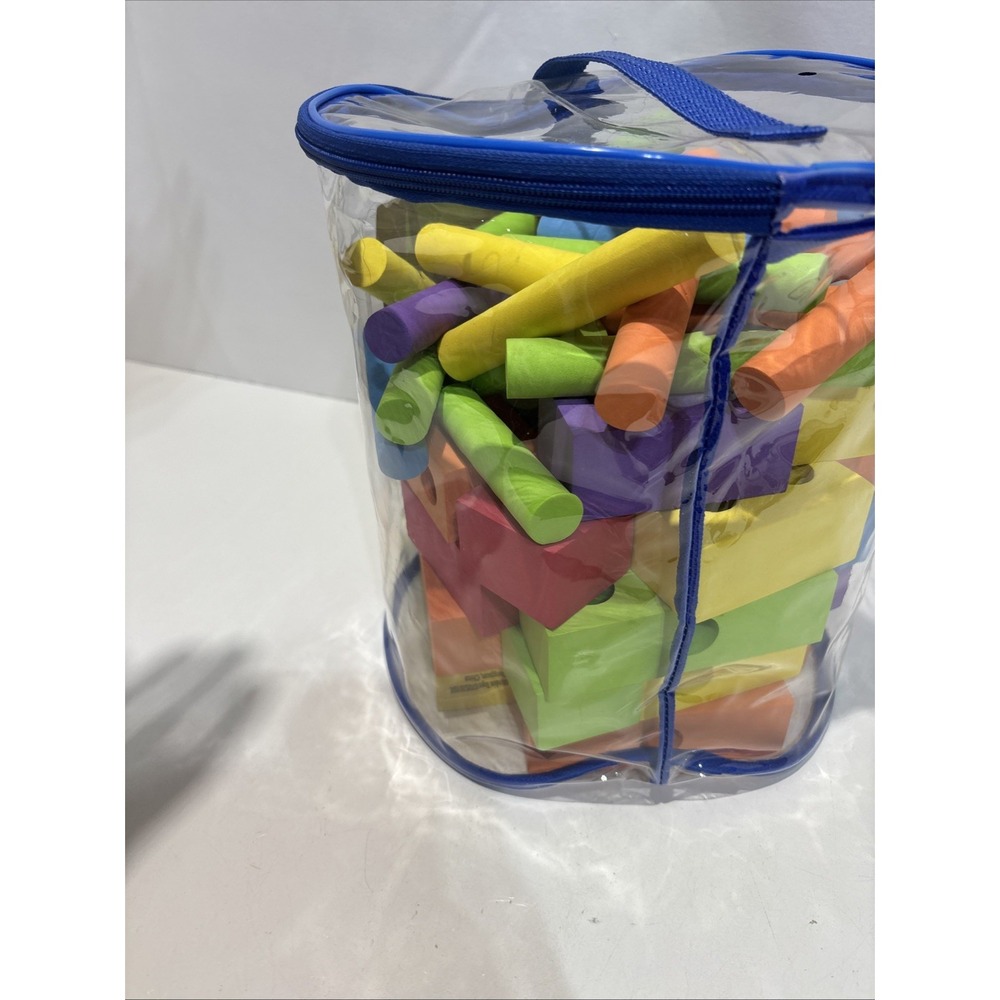 Verdes Foam Peg Blocks Interlocking Foam Building Set Zipper Carry Bag 59 Pieces - Picture 9 of 12